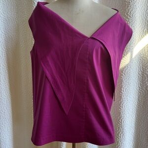 Theory Sleeveless Silk Blouse – Magenta / Fuchsia – Size Large